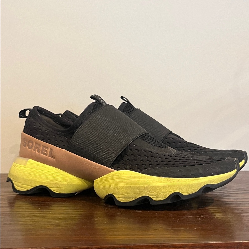 Sorel Black and Yellow Athletic Shoes